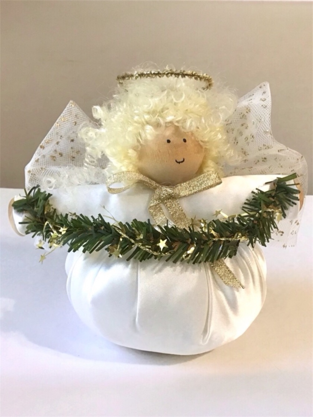 Christmas Angel Decoration Handmade 5” Stuffed Doll Holiday Tabletop Decor